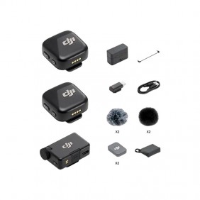 DJI Mic Mini (2 TX + 1 RX + Charging Case), Чёрный