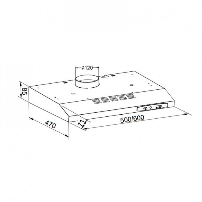 Козырьковая вытяжка Hansa OSP6111SIH, Серебристый